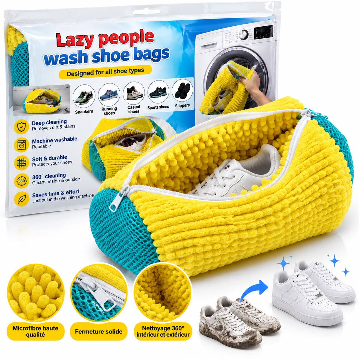 Sac de lavage pour chaussures en machine