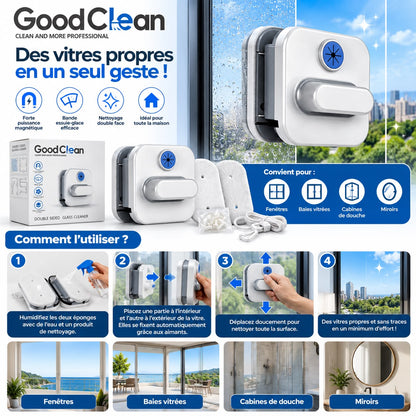 Nettoyeur magnétique double face pour vitres