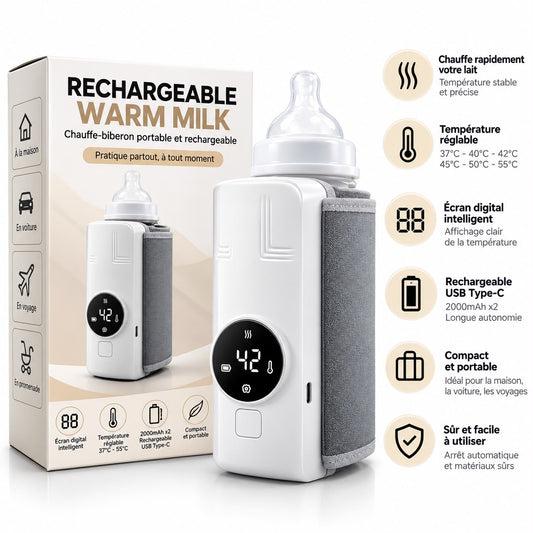 Chauffe-biberon portable rechargeable